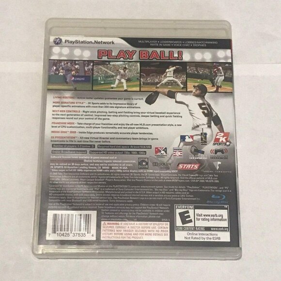 PS3: Major League Baseball 2K9 (Mint) PlayStation 3 - Picture 2 of 4